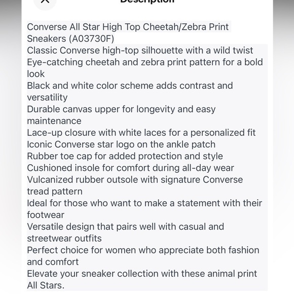 Converse All Star Cheetah Zebra High Top Sneakers - Picture 3 of 12